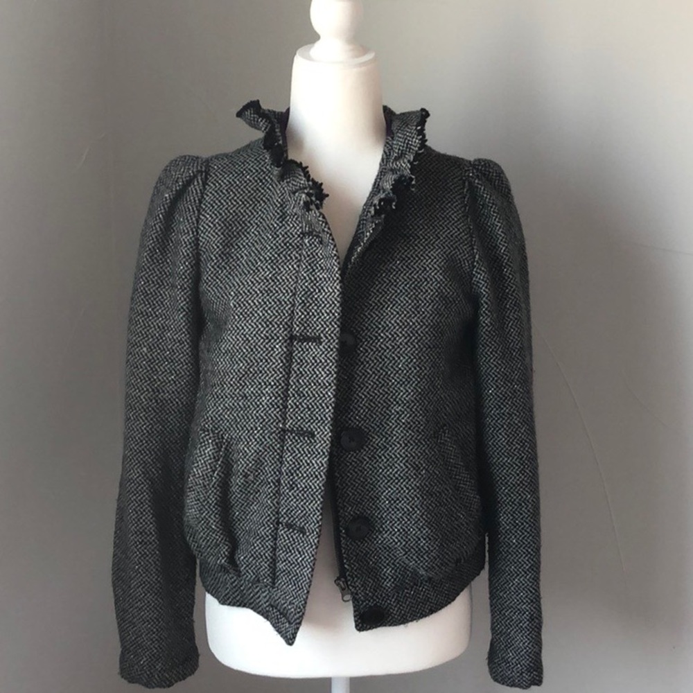 Urban Outfitters Ruffled Bomber Jacket